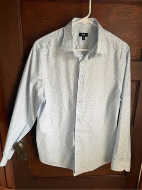 Express Light Blue Paisley Men's Dress Shirt